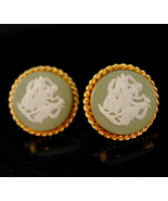 Victorian gold filled cameo earrings - Antique Neoclassical van dell 3 g... - $145.00