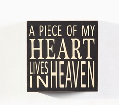 Black A Piece Of My Heart Lives in Heaven Wood Box Sign 5.75" - $10.36