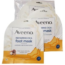 5 Packs Aveeno CICA Foot Masks Prebiotic Dry Skin Moisturizing Slippers Shea Oat - $24.25