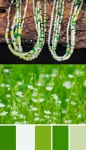 extra-long boho friendship bracelets/necklaces, green seed beads, St. Pa... - $39.00