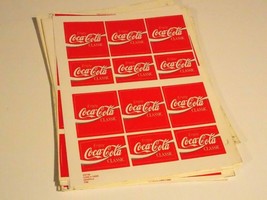 199 Coca Cola Classic Soda Stickers Coca Cola USA Adv Sheet - $80.99