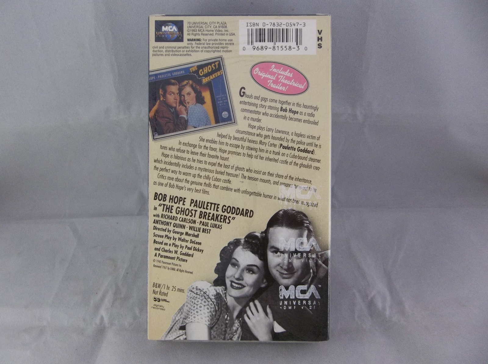 The Ghost Breakers 1940 Bob Hope Paulette Goddard 1993 Vhs - Vhs Tapes