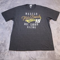 Nascar Racing Kyle Busch TShirt Mens XL Gray Casual Nascar Joe Gribbs #18 - $25.72