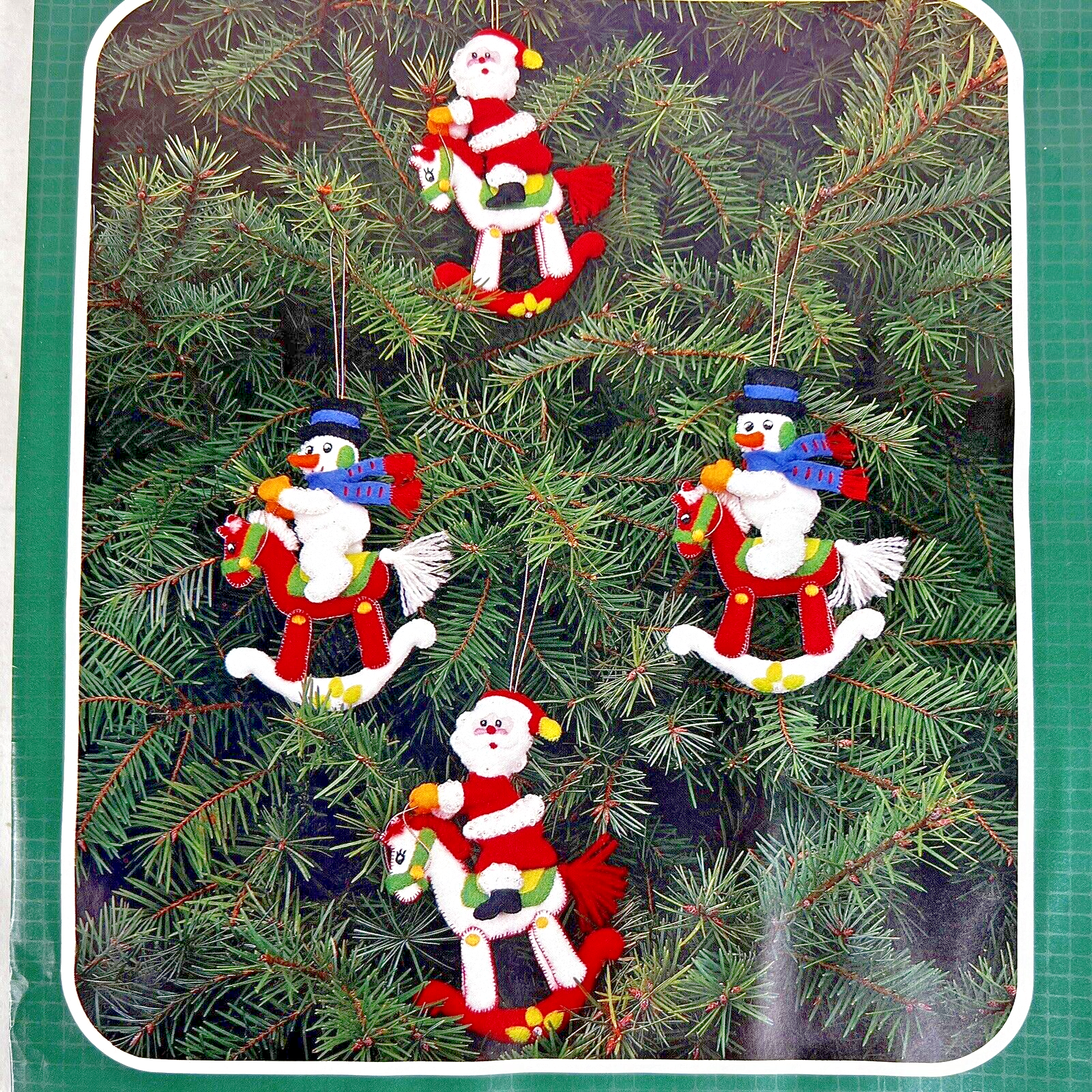 Bucilla Love, Peace, Hippie Santa 6 Pce. Felt Christmas Ornament Kit 86418  DIY 