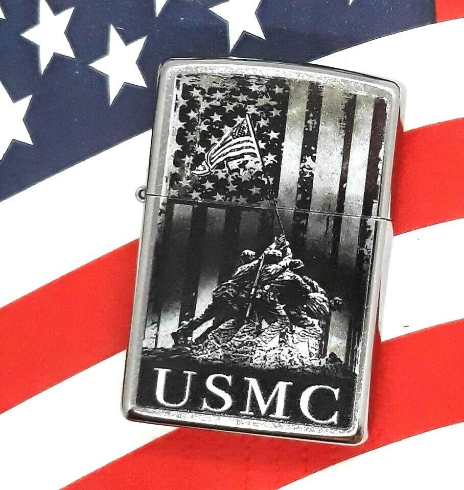 U.S. Marine Corps, Iwo Jima Zippo- Street Chrome 49316