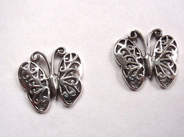 Butterfly Filigree Stud Earrings 925 Sterling Silver Post Corona Sun Jewelry - $7.64