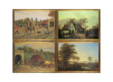 Primary image for Postal Diligences. 4 Cards by Famous Danish 18th Century Painters, Series 3 of 3