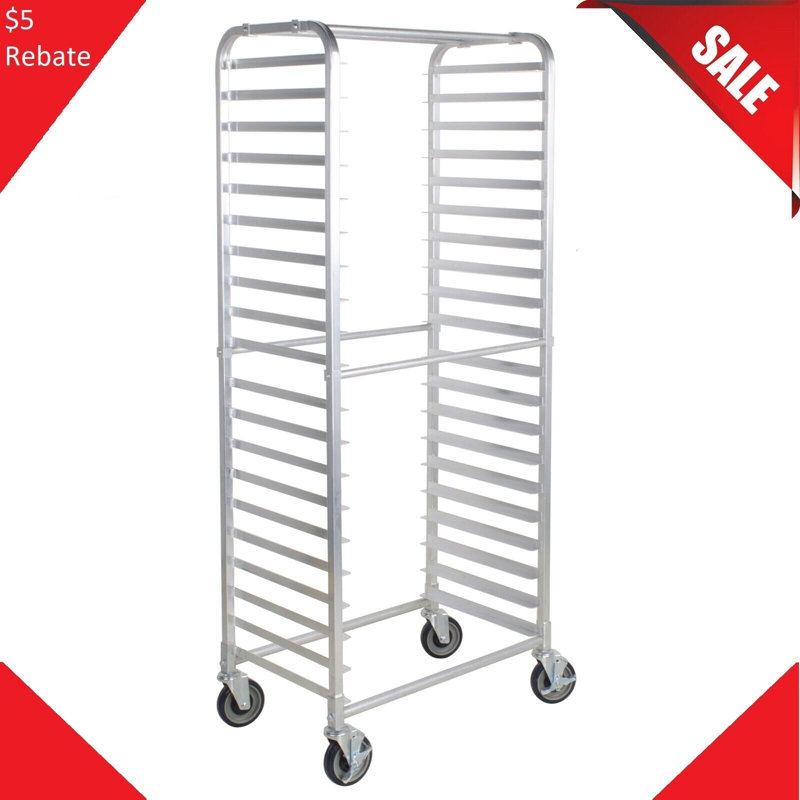 20 Pan Aluminum Restaurant Bakery Side Load Bun / Sheet Pan Speed Rack