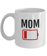 LOW BATTERY MOM, Mothers Day Gift from Son, Tired Mom Gift Funny Mug Say... - $13.97