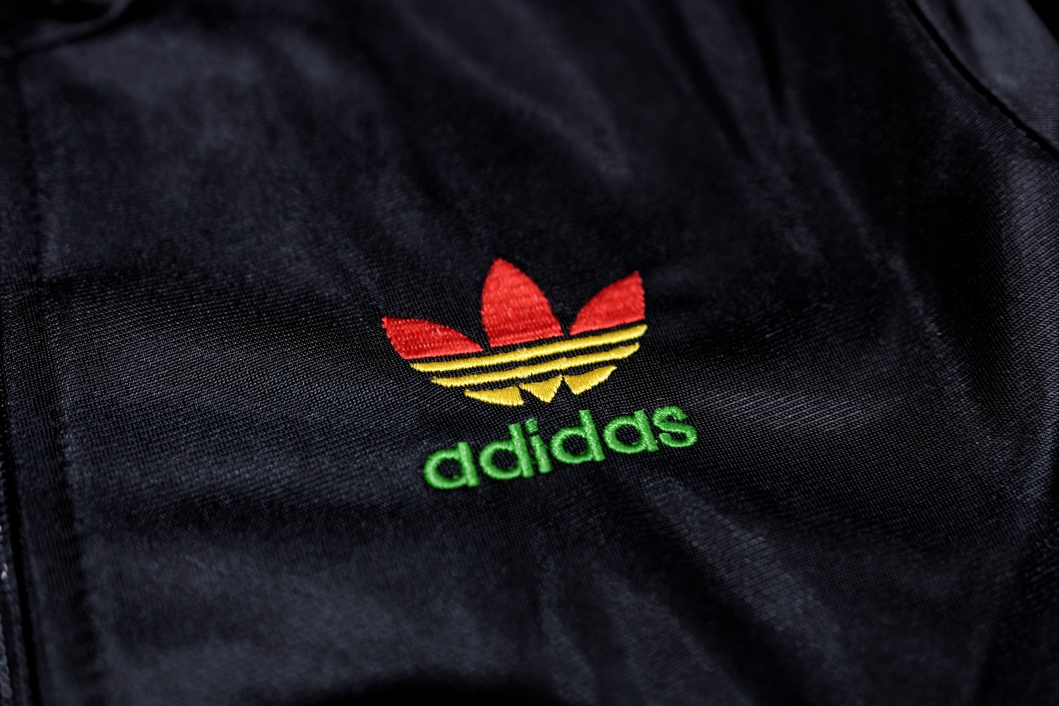 Adidas Originals Hoodie Jacket Big Logo Rasta Green Silver Firebird Size L
