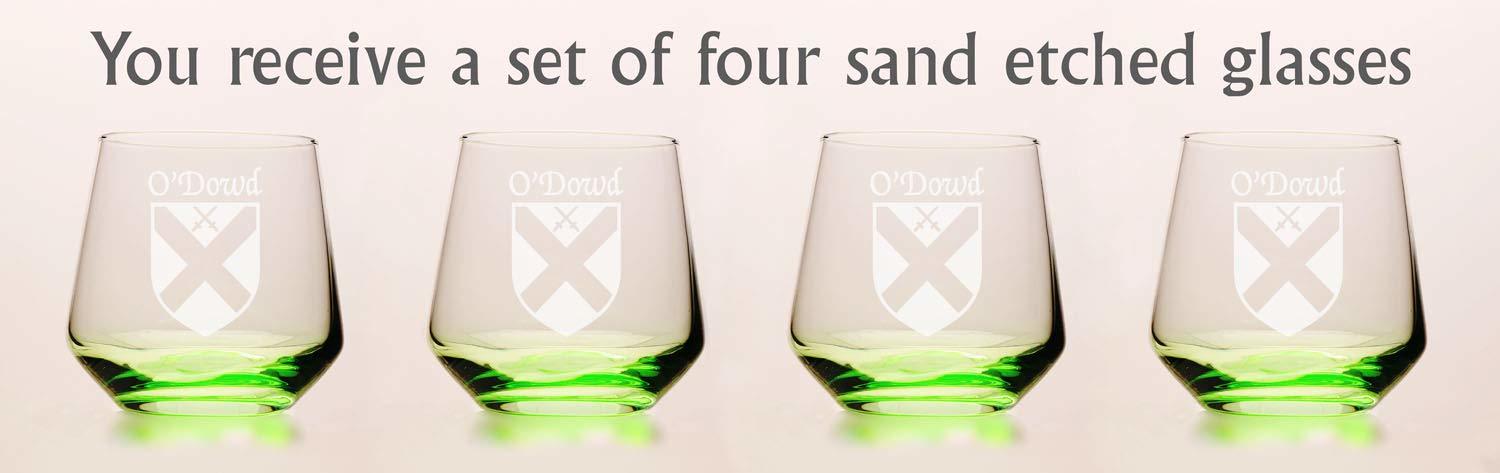 The Irish Set - 4 Different Pint Glasses - Set of 4 (Sand Etched)