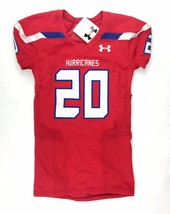 New Under Armour Men's L Hurricanes #20 Football Compfit 2 Impulse Red Jersey - $39.00