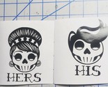 FREE SHIPPING!! His And Her Vintage Rockabilly Skull Vinyl Sticker Decal - £6.25 GBP