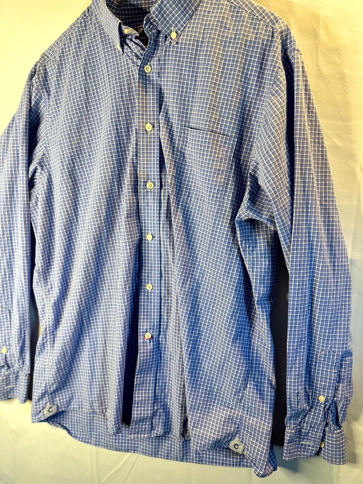 Vintage Polo Ralph Lauren Cream Plaid Flannel Long Sleeve Button Up Shirt  Men Si