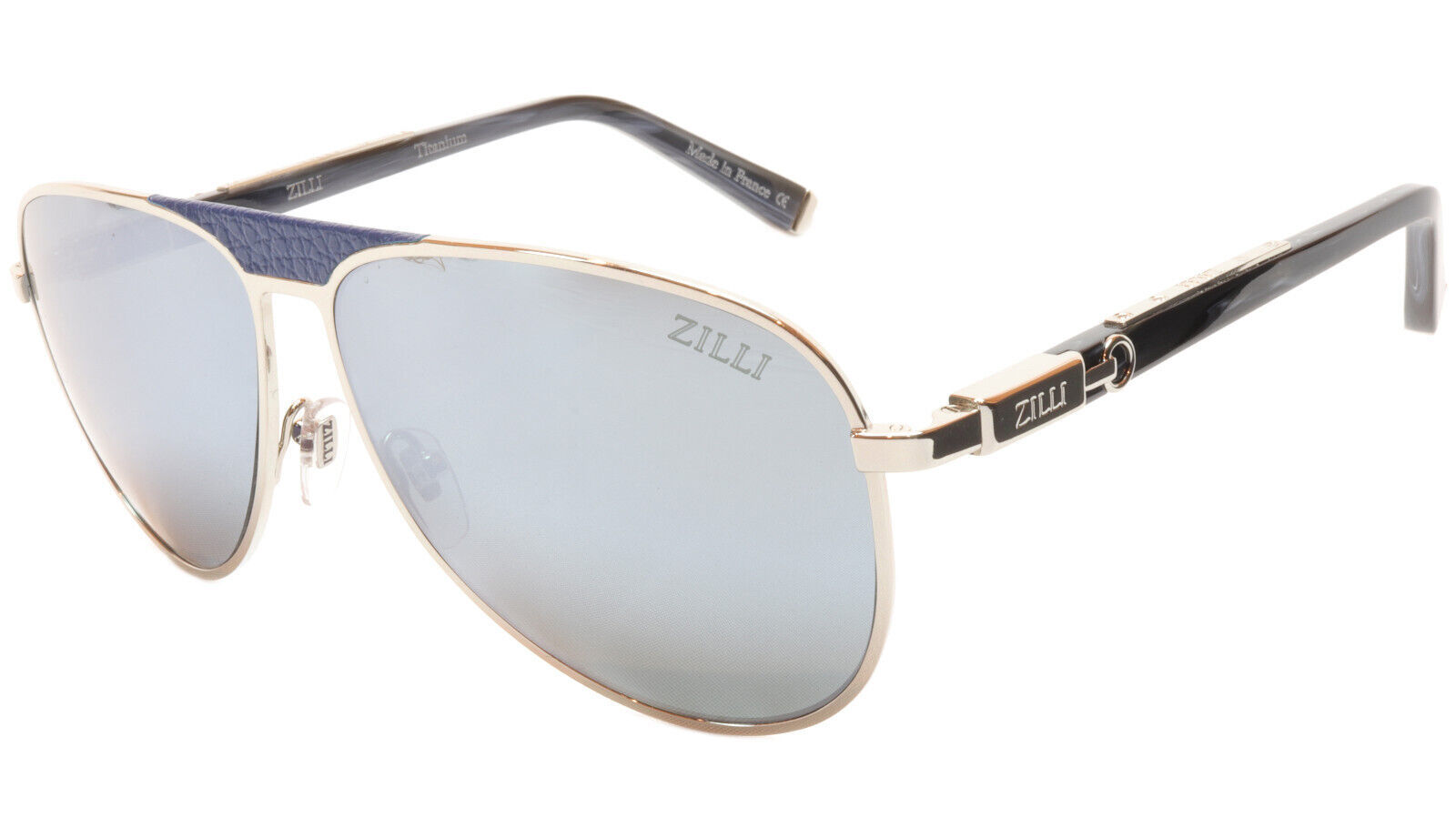 Zilli Sunglasses Titanium Acetate Leather Polarized France Made Zi 65021 C07 Sunglasses