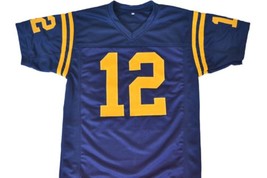 Roger Staubach #12 Navy Men Football Jersey Navy Blue Any Size image 4