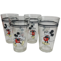 4 Mickey Mouse Pie Eyed Walt Disney Gibson 16oz Drink Lager Glasses 4 Poses - $34.91