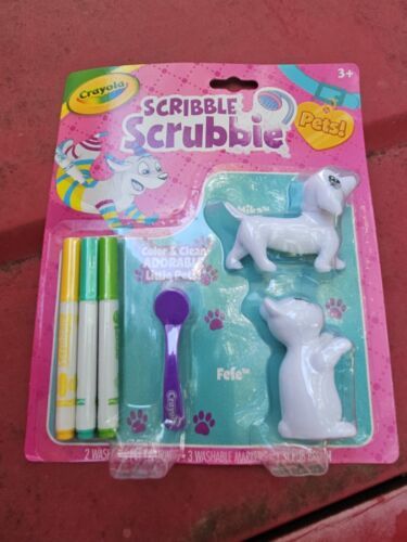 RARE Crayola Scribble Scrubbie Safari Tub Set 4 Pets Washable