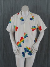 Vintage Hawaiian Shirt - 1980s Ocean Pacific Rainbow Flowers - Men&#39;s Large - $75.00