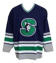 Any Name Number Springfield Indians Retro Hockey Jersey Navy Blue Any Size image 1