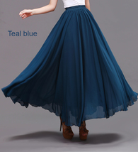 Blackberry CHIFFON MAXI SKIRT Plus Size Maxi Silk Summer Chiffon Skirt image 7