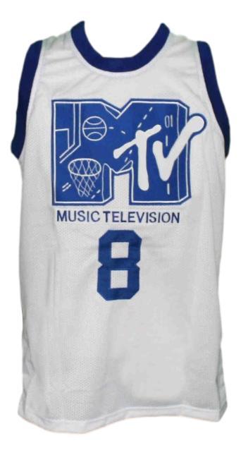Steve urkel  8 mtv rock n jock new men basketball jersey white   1