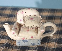 Mini Vintage Teapot Figurine  2 inches tall  - $9.95