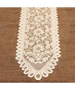 White Floral Lace Table Runner Dresser Scarf Doilies Wedding Party Decor... - $12.86