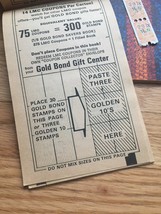 Vintage set of 3 unused Gold Bond Savers books & 28 unused stamps  image 2