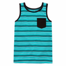 Okie Dokie Boys Tank Top Adriatic Aqua Stripe Size 24 Months New - $8.98