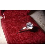 Ladies Sterling Silver Russian Cubic Zirconia Engagement Rin - $38.00