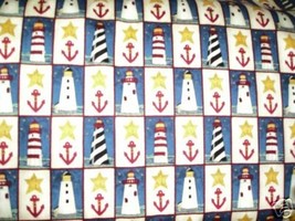 Cape Liberty fabric Deb Strain Moda Lighthouse anchors+ - $9.00