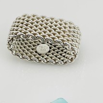 Size 5.5 Tiffany &amp; Co Sterling Silver Somerset Mesh Weave Flexible Ring - $249.95