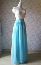 Blue Tulle Maxi Skirt, Floor Length Tulle Skirt, Plus Size Wedding Skirt Outfit image 3