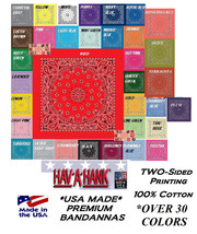 12pc Usa Made Havahank Paisley Bandana 2-Sided Cotton Head Neck Wrap Scarf Hanky - $44.99