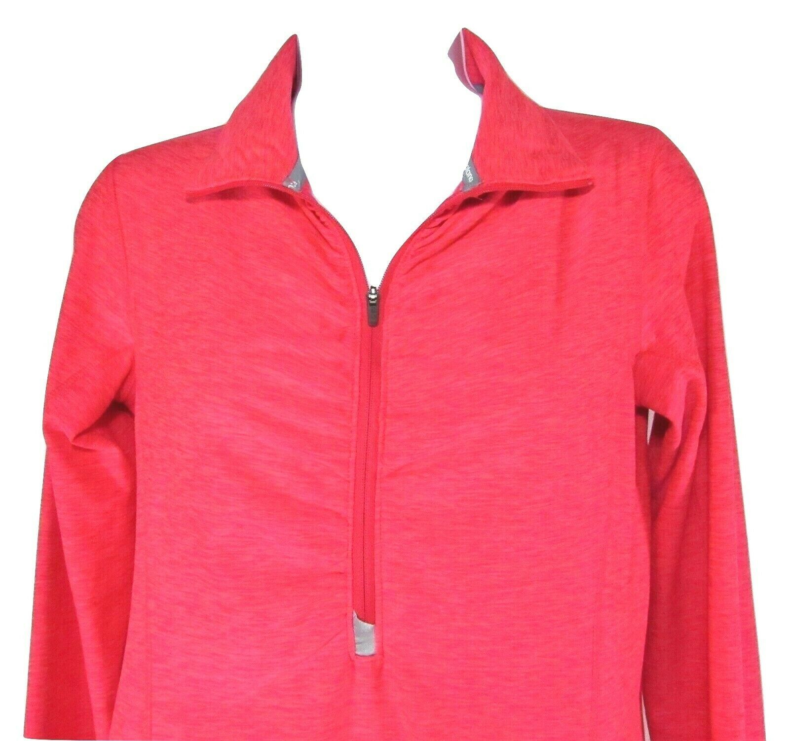 XERSION Women's Size S Pink Stripped Long Sleeve 3/4 Zip Athletic Shirt Top