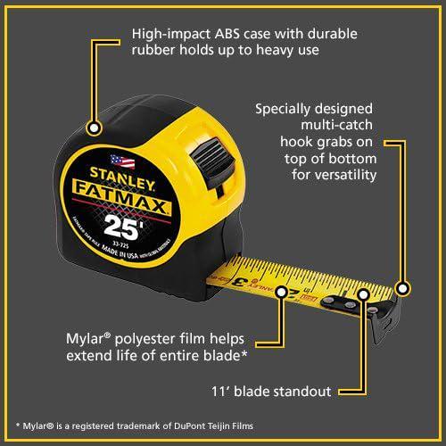 Stanley Fatmax Tape Measure, 25-Foot (33-725) and 37 similar items