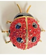 Perry Borrelli Metal Red Jeweled Ladybug Trinket Box Lady Bug Beetle Ins... - $23.38