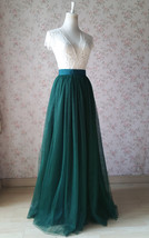 DARK GREEN High Waisted Tulle Maxi Skirt Plus Size Bridesmaid Tulle Maxi Skirt image 6