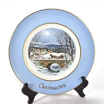 Vtg 1979 Avon Christmas plate DASHING THROUGH THE SNOW Enoch Wedgwood En... - $20.78