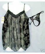 New sz small MORGAN TAYLOR sheer Baby Doll Nightgown G-String Thong S SM - $15.00