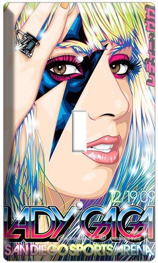 lady gaga beautiful pop singer poster single light switch cover wall plate cover