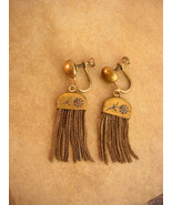 1890&#39;s Victorian tassel dangle earrings - Screw on  tassle earrings - an... - $115.00