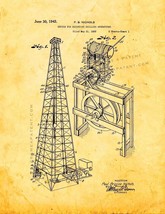 Device for Recording Drilling Operations Patent Print - Golden Look - $7.95+