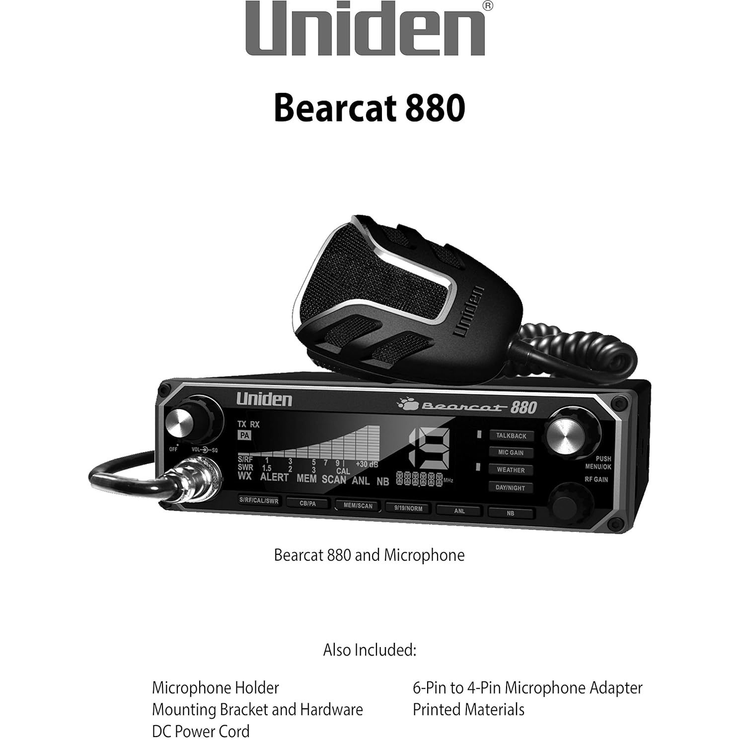 Uniden BEARCAT 880 CB Radio with 40 Channels and Large EasytoRead 7
