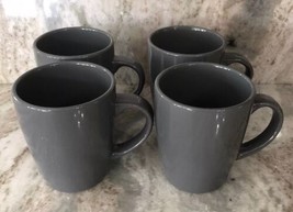 Royal Norfolk Gray Stoneware Coffee Mugs Dinnerware Cups Set Of 4 SHIP 24HRS - $59.85
