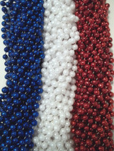 144 Red White Blue Memorial Day Mardi Gras Beads Necklaces Party Favors ... - $38.60