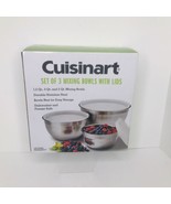 Cuisinart Stainless Steel Mixing Bowl 3 Piece Set With Lids Bowls - New ... - $34.55