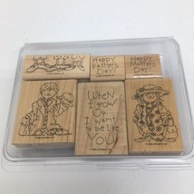 Stampin Up! WHEN I GROW UP Mothers Fathers Day Wood Mount Rubber Stamp Set 2005 - $9.72