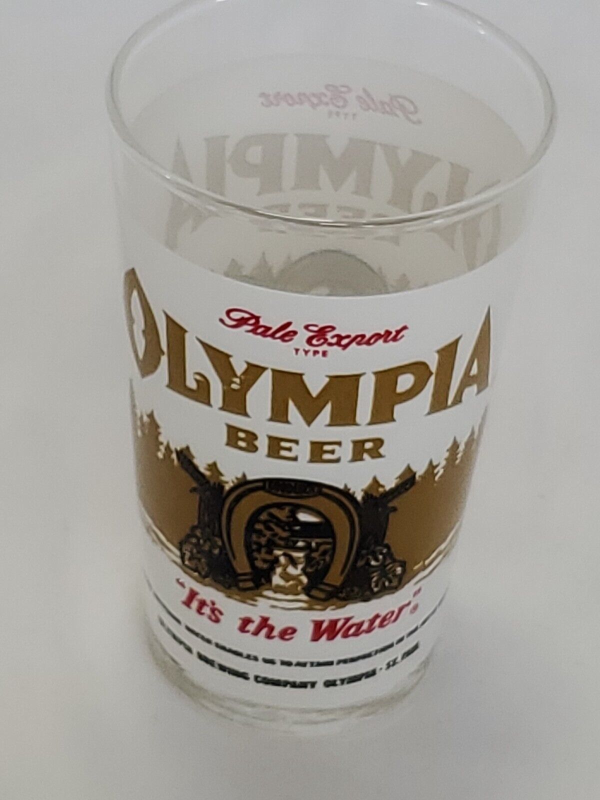 VINTAGE Olympia Beer It's in the Water 12 oz Glass - Other